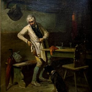 Eduard Kurzbauer jelzéssel (1840 – 1879)  – Zsánerjelenet – Részeg öregember a kocsmában