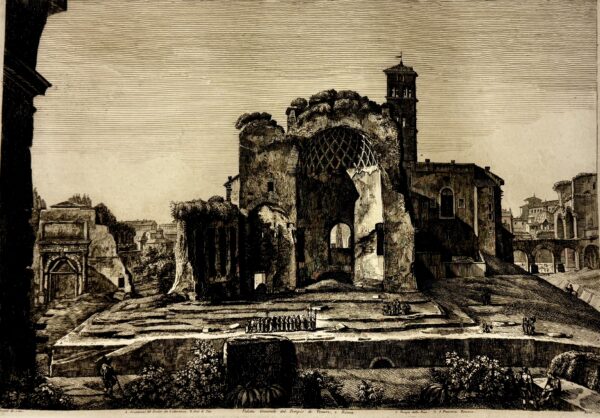 Luigi Rossini (1790–1857) - A Vénusz és Róma templomának általános látképe