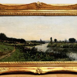 Sauzay Adrien Jaques jelzéssel (1841 – 1928) – Folyóparton sétáló nő