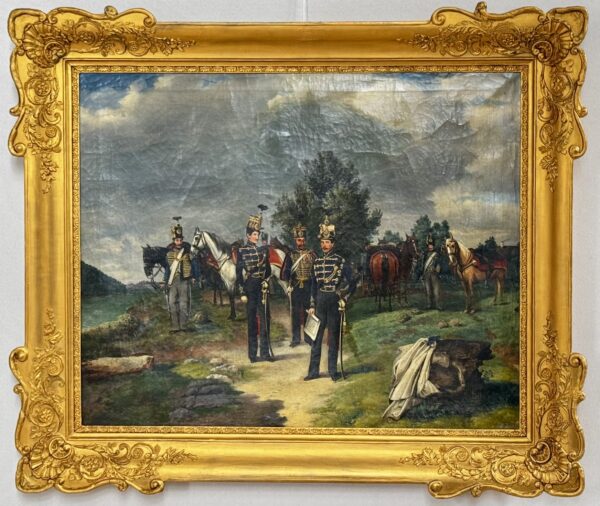 Franz Sterrer (1818–1901) - Osztrák huszárok eligazításon - Kép 3