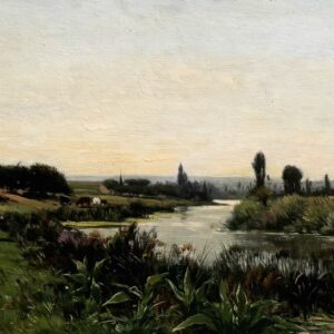 Sauzay Adrien Jaques jelzéssel (1841 – 1928) – Folyóparton sétáló nő