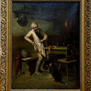 Eduard Kurzbauer jelzéssel (1840 – 1879)  – Zsánerjelenet – Részeg öregember a kocsmában